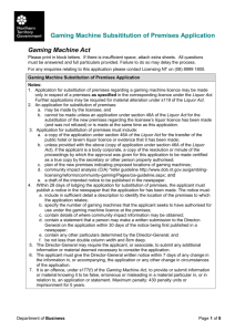 Gaming Machine Act - Department of Business