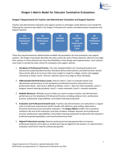 Oregon Matrix Model for Educator Evaluation