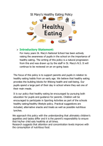 St Mary`s Healthy Eating Policy