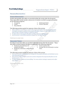 Program/Discipline Data