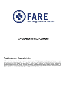 Application for Employment - Food Allergy Research & Education