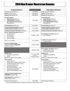 2014 New Student Orientation Schedule Student Schedule Family
