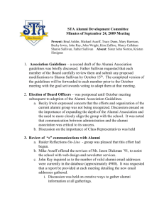 STA Alumni Development Committee Minutes of September 24