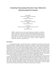 Functions of collaborative question-posing environments