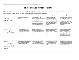Three Mental Actions Rubric