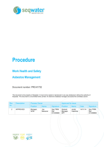 Corporate Safety - WHS Asbestos Management Procedure