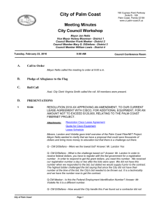 Meeting Minutes - City of Palm Coast