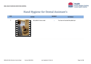 Hand Hygiene Moments for Dental Assistants