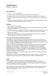 Asthma Policy website summary