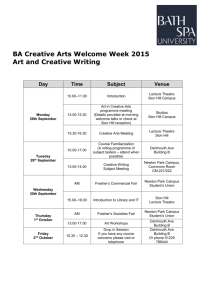 BA Creative Arts Art and Creative Writing Welcome Week