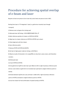 Overlapping e beam with laser beam