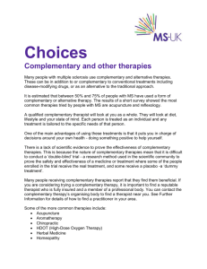 Choices Complementary and other therapies - MS-UK