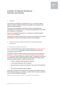 Permits and Grants - Conflicts of Interest Guidance