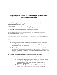 FY14 Recycling Plan For WHSAD