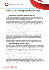 Australian Haemovigilance Report 2013