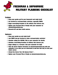 Freshman/Sophomore Military Checklist