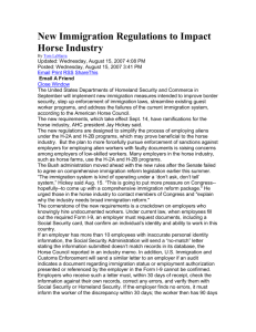 Immigration and Horse Farms