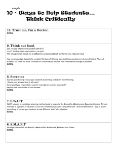 10 Ways to Help Students Think Critically