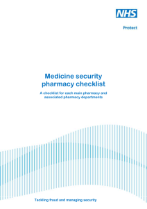 Medicine security pharmacy checklist