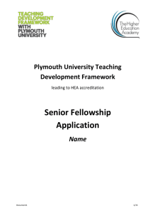 Senior Fellowship Application Name Application for