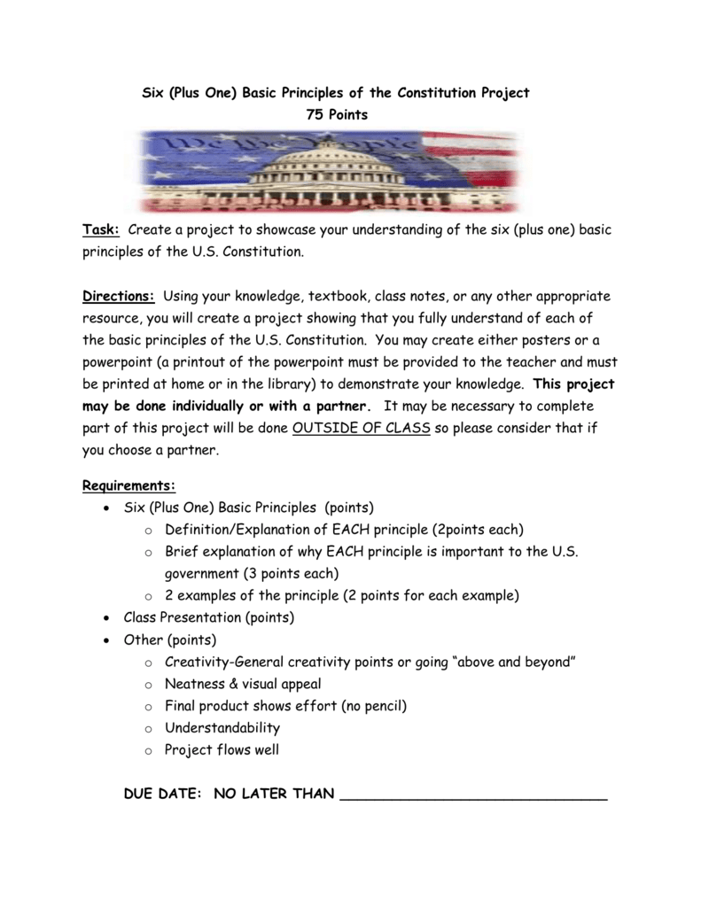 Six Principles of the Constitution Within Constitutional Principles Worksheet Answers