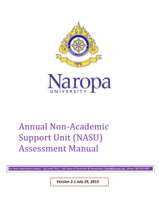 naropa assessement of non-academic support units