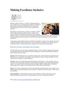 Making Excellence Inclusive is AAC&U`s guiding principle for access