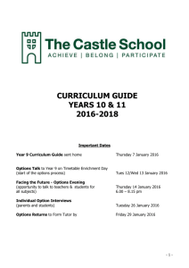 Important Dates - The Castle School