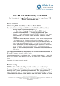 FAQs: ESRC Studentships 2015/16