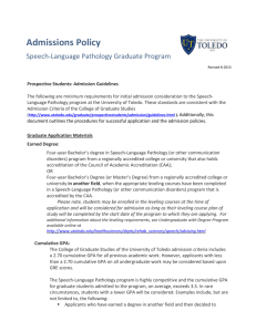 Admissions Policy - University of Toledo