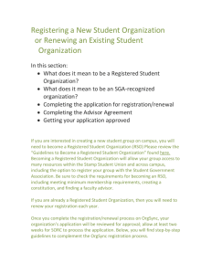Guidelines for Registering or Renewing a Student Organization