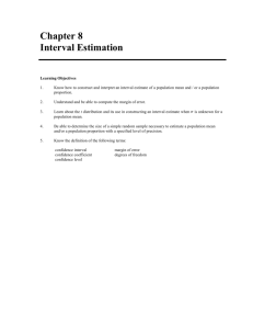 Chapter 8 Interval Estimation