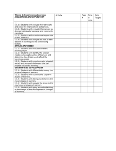 Teacher Cadet Planning Matrix