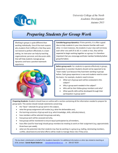 Preparing Students for Group Work 2015
