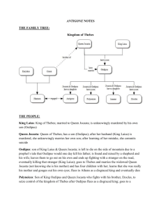ANTIGONE NOTES THE FAMILY TREE: Kingdom of Thebes THE