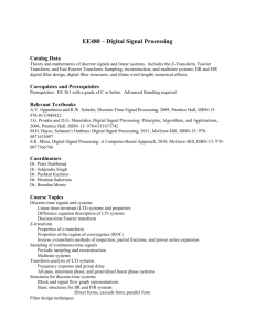 EE480 – Digital Signal Processing - Department of Electrical and