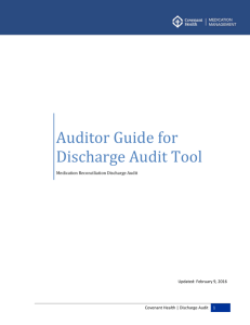 Auditor Guide for Discharge Audit Tool