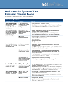 Worksheets for System of Care Expansion Teams