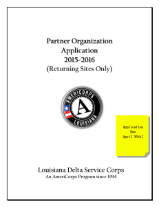 Partner Organization 2015-2016 Application