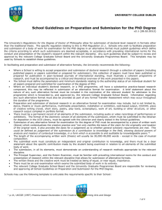 School Guidelines on Preparation and Submission for the PhD Degree