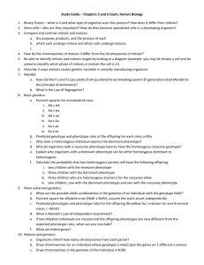 Study Guide – Chapters 5 and 6 Exam, Honors Biology Binary