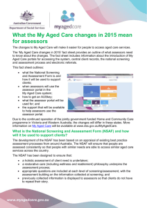 What the My Aged Care changes in 2015 mean for assessors [967.1
