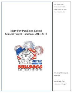 Mary Fay Pendleton School Student/Parent Handbook 2013-2014