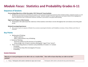 Probability and Statistics in Grades 6-11 Facilitator`s