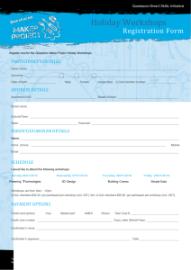 Questacon Maker Project Holiday Programme Registration Form