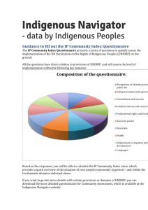 Guidance to the IP Community Index Questionnaire