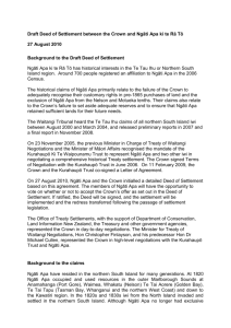 Draft Deed of Settlement between the Crown and Ngāti Apa ki te Rā
