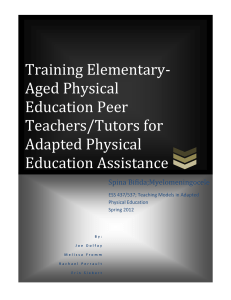 Training Elementary-Aged Physical Education Peer Teachers/Tutors
