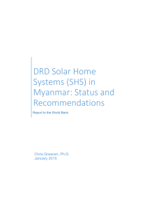 DRD Solar Home Systems (SHS) in Myanmar