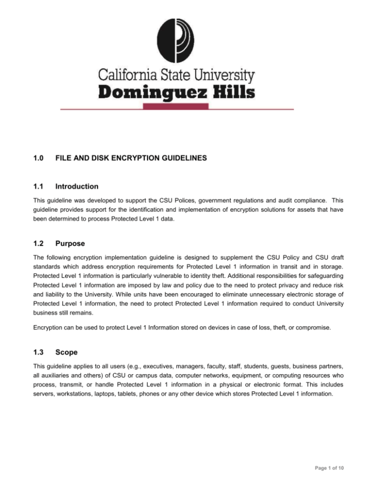 CSUDH File and Disk Encryption Guideline